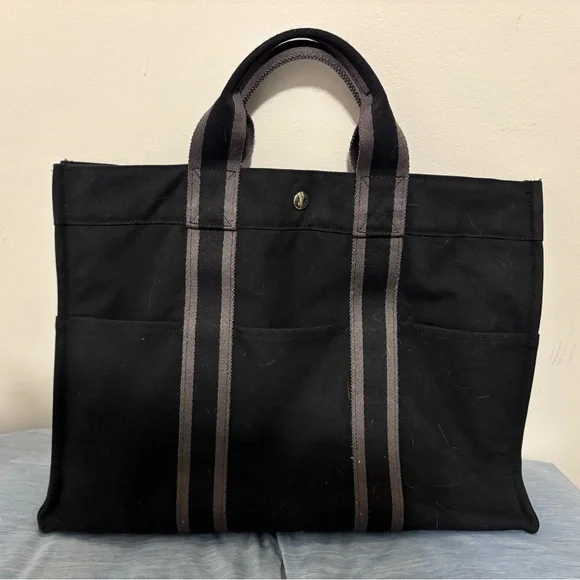 Hermes Paris Cotton Canvas Fourre Tote MM - Picture 1 of 8